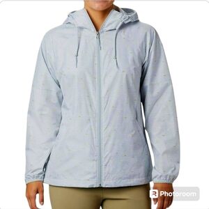 COLUMBIA Woman Jacket Windbreaker Water Resistant Full-length Hooded Jacket